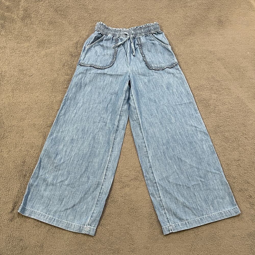 Epic Threads KG Denim Medium Wash Wide Leg Full Length Stretch Pants Kids Size S